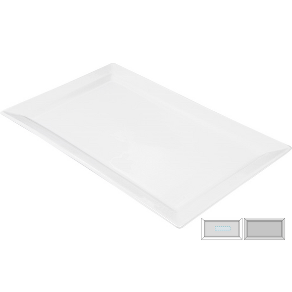 Hvite porselen rektangulære plater